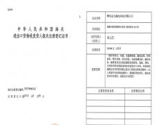 米兰在线官网海关进出口证书